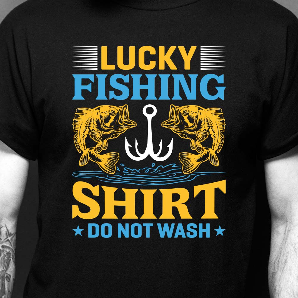 Men's Angling T-shirt's - Lucky Fishing T-shirt, Do Not Wash